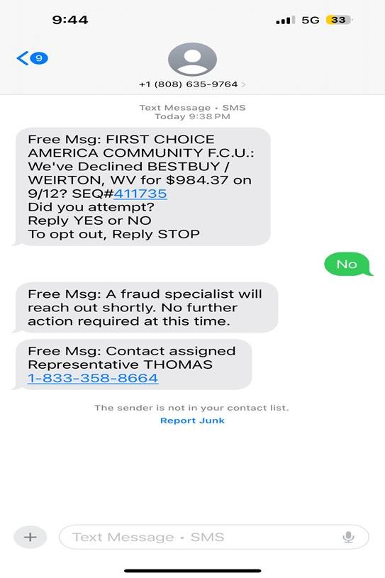 Text Scam
